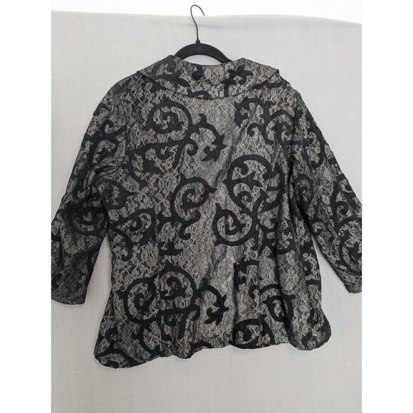 Chicos Jacket Womens Size 2/L Black‎ Lace Sheer Mature Career Office Whimsygoth - Picture 7 of 11